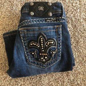 Miss Me Bootcut Bling Le Fleur Size 25 x 28 hemmed
